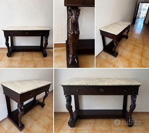 Consolle antica del XIVII secolo con piano in marm