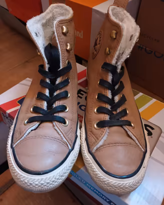 Polacchini con pelliccia converse 38