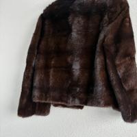 Giubotto di visone marrone scuro