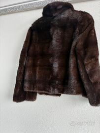 Giubotto di visone marrone scuro