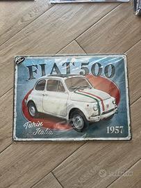 Cartello Pubblicità Fiat 500 - Turin Italia 1957