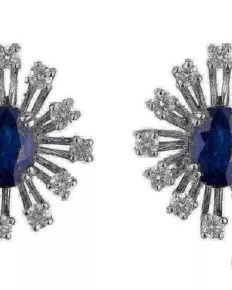 ORECCHINI ORO 18kt. CON DIAMANTI E ZAFFIRI BLU