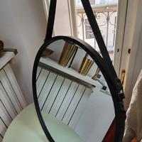 Specchio tondo da parete con disegno artista 