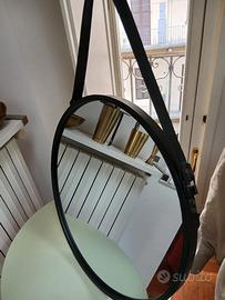 Specchio tondo da parete con disegno artista 