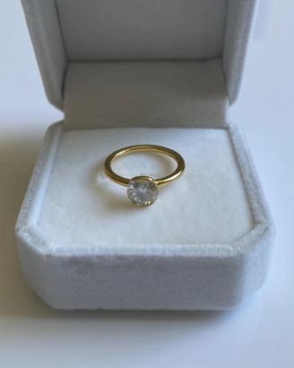 Anello in Argento con brillante in Moissanite 1 CT