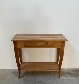 Mobile consolle ingresso soggiorno in legno grezzo
