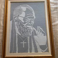 Quadro ricamato Padre Pio