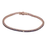 Bracciale tennis oro rosa con zaffiri e diamanti