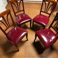 Sedie in legno massello seduta bordeaux 4Pz