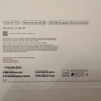 MacBook Pro M4 pro Nuovo 24gb/512gb
