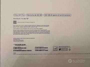 MacBook Pro M4 pro Nuovo 24gb/512gb