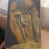 Quadro olio tempera su tela Canu Gilberto.