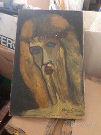 Quadro olio tempera su tela Canu Gilberto.