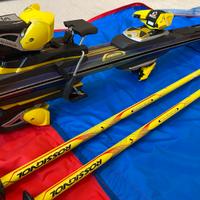 Sci Salamon con bastoncini e borsa porta sci