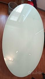 scrivania vetro ovale 