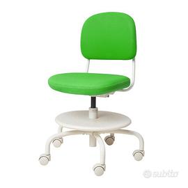 Sedia da scrivania per bambini girevole, verde