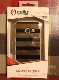 Cover Nuova Celly Galaxy A3 Righe Nero Black
