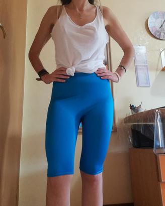 Leggings ciclista vintage anni '90 azzurro