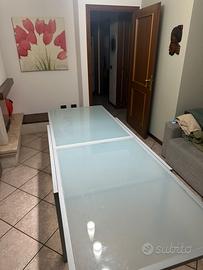 Tavolo allungabile vetro metallo
