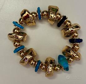 Bracciale componenti pietre naturali con plastica