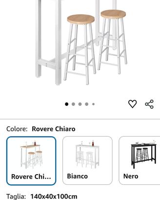 tavolo bar cucina/sgabelli