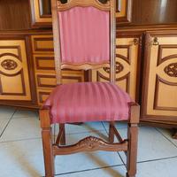6 sedie di legno con imbottitura