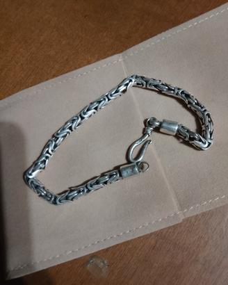 Bracciale catena Maglia Bizantina argento 925