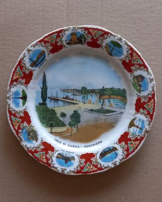 Piatto souvenir porcellana Bavaria LAGO DI GARDA