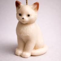Candelina forma gatto con orecchie marroni