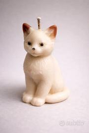 Candelina forma gatto con orecchie marroni