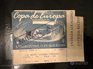 Biglietto finale Coppa Campioni 1989
