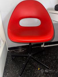 sedia girevole rossa ikea