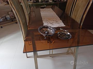 tavolo da pranzo piano in cristallo 