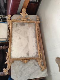 Specchiera in legno oro con specchio origiinale