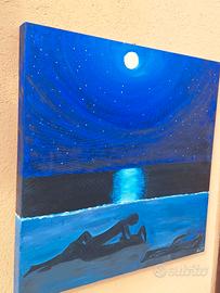 Quadro a olio blu dominante