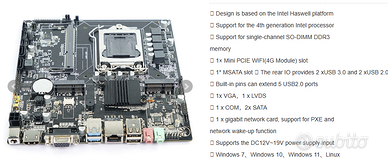 Scheda Madre  Mini Itx H81   NUOVO