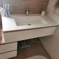 Lavabo bagno da incasso in ocritech bianco opaco