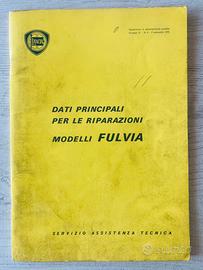 Libretto del 1972 assistenza tecnica Lancia Fulvia