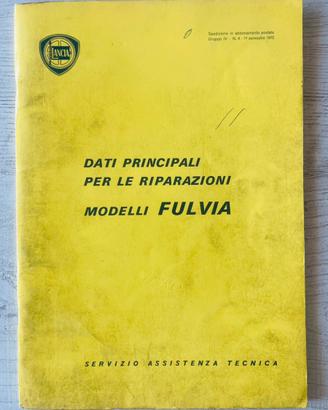 Libretto del 1972 assistenza tecnica Lancia Fulvia