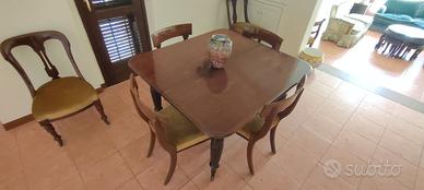 Tavolo estensibile legno massello con sedie