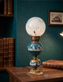 lampada da tavolo vintage ceramica e bronzo 