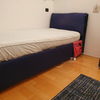 Letto singolo imbottito con contenitore