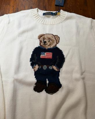 Maglione Ralph Lauren Bianco con Polo Bear  tg S