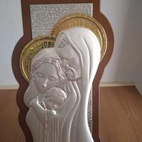 Quadro in argento Sacra Famiglia nuovo