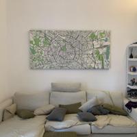 Quadro moderno mappa di Milano – 150x50 cm