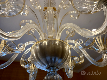 Lampadario "de majo" in vetro di Murano