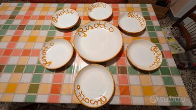 Set 6 Piatti e risottiera Risotto Ceramica