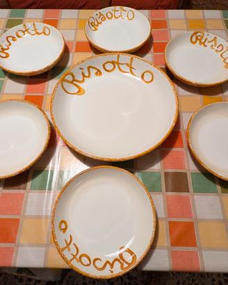 Set 6 Piatti e risottiera Risotto Ceramica