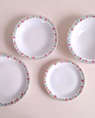🌸 Servizio piatti in porcellana "Le Bon Ton" x 4