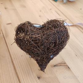 Base Cuore in Rami Intrecciati ghirlanda decorazio